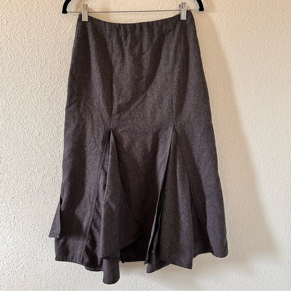 Vintage Fit Flare Midi Skirt Purple Blue Women Size 27 Waist - Picture 1 of 14